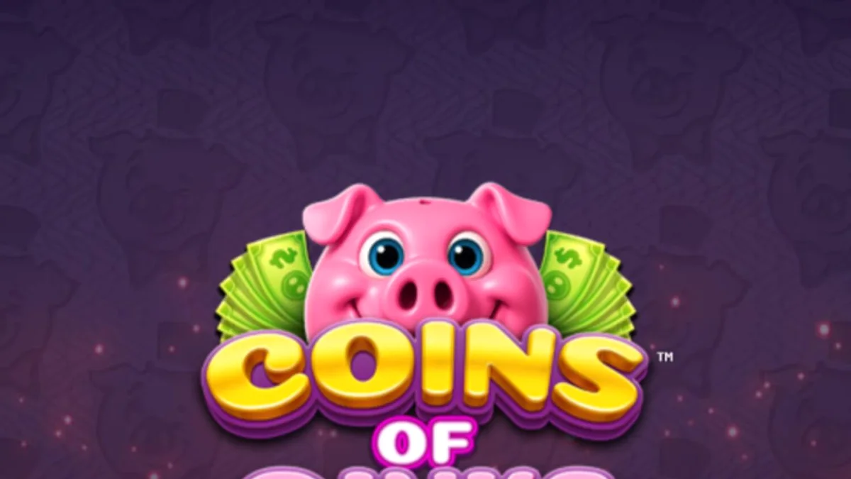 Tampilan visual mewah dari slot Coins of Oinks dengan tema babi kaya.