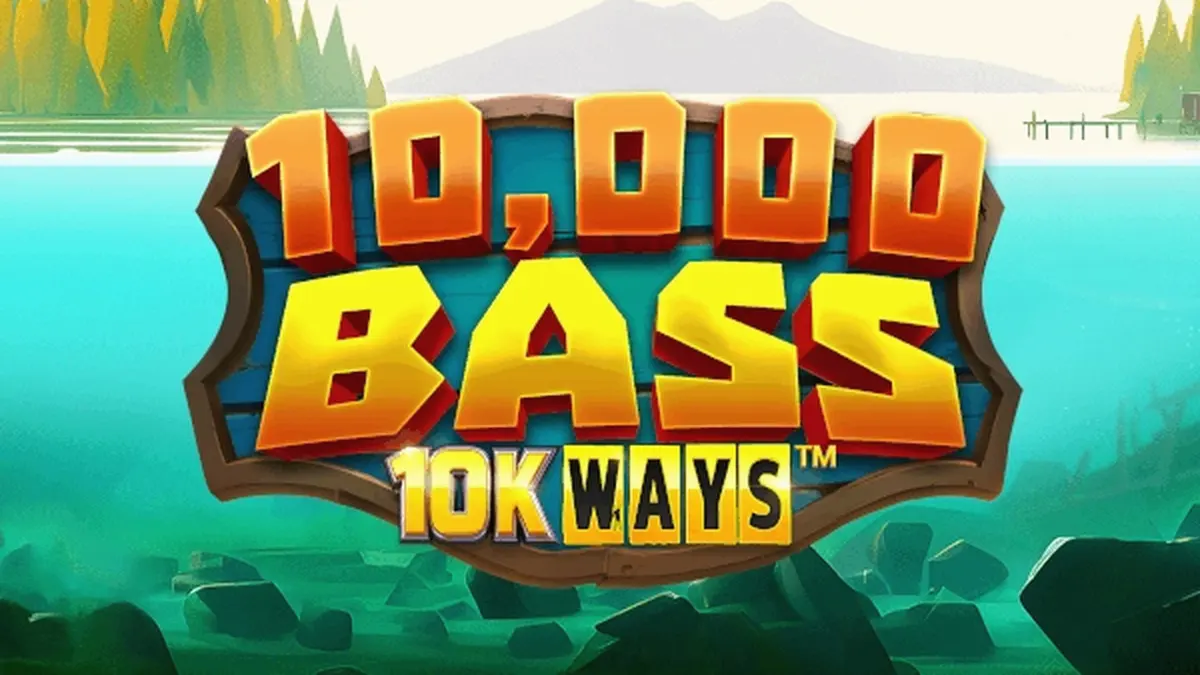 Tampilan visual slot 10,000 Big Bass 10K Ways dengan latar belakang perairan yang tenang
