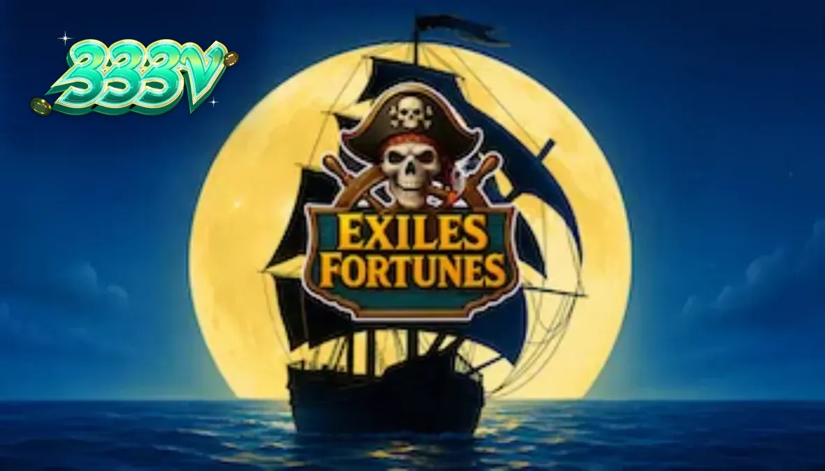 Tampilan visual slot Exiles Fortunes dengan tema bajak laut dan gulungan 3x3.